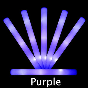 1-50PCS LED Glow Sticks Bulk Colorful RGB Glow Foam Stick light Stick Cheer Tube Dark Light for Concerts Birthday Wedding Party