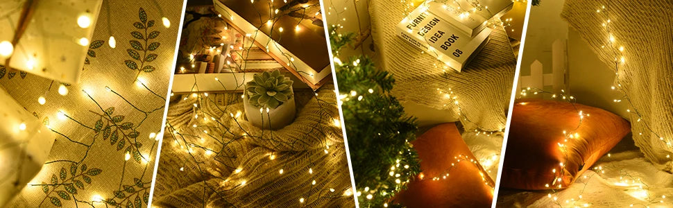 LED Firecracker String Lights Remote Control Halloween Garland EU/US DC Power Fairy Light for Wedding Party Christmas Decoration