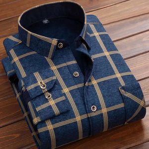 Autumn and Winter New Fashionable Plush Thick Warm Checkered Shirt for Men's Casual Loose Sports Large Size High Quality Shirt