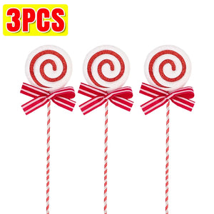 20/1x Christmas Candy Cane Ornaments Plastic Glitter Xmas Tree Hanging Pendants Twisted Crutch Candy Canes New Year Party Favors