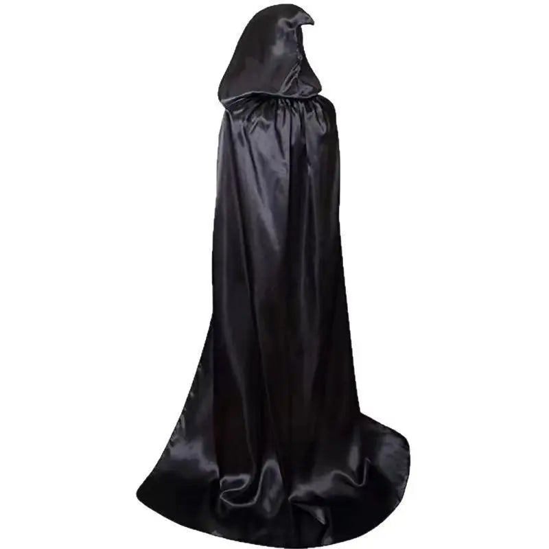 New Halloween costume: Adult Death Cloak, Cloak with Hat, Vampire Cloak, Wizard Robe, Makeup, Ball Performance Costume