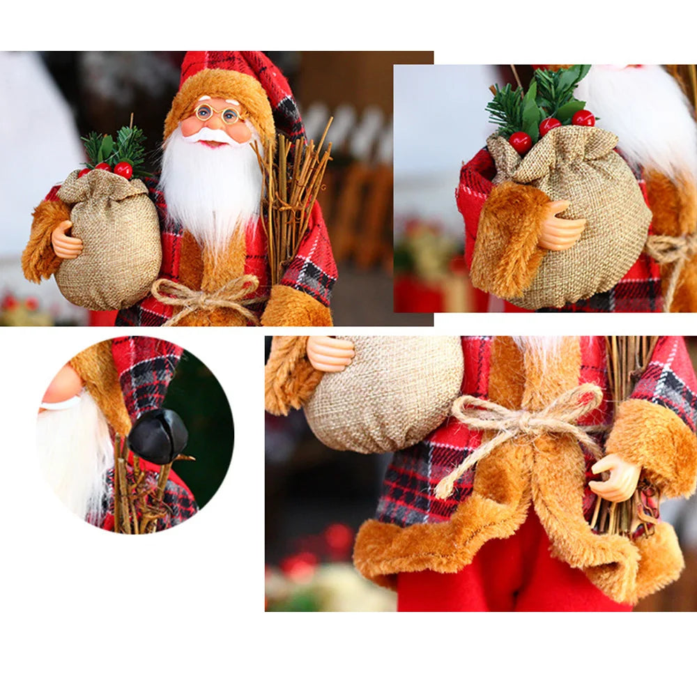 1~4PCS 2025 Christmas Decoration for Home Santa Claus Doll 30cm Navidad Party Decor Xmas Ornaments New Year Gift