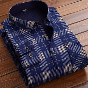 Autumn and Winter New Fashionable Plush Thick Warm Checkered Shirt for Men's Casual Loose Sports Large Size High Quality Shirt