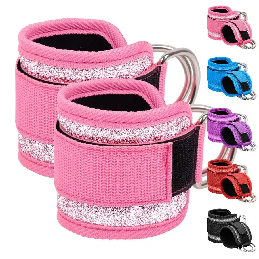 Fitness fluorescence Sports Straps Adjustable D-Ring Support Cuffs Ankle Pulley With Buckle Guard Leg Strength Safety Abductors - You Offer