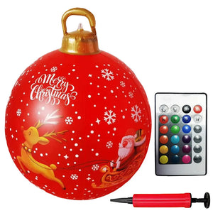 1PC Christmas Tree Decorations Balls Giant Inflatable Christmas Balls Outdoor Christmas Decorations PVC 60CM Snowman Balls