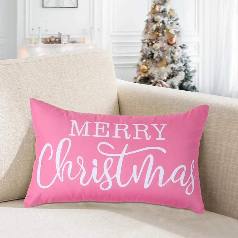 Christmas Lumbar Pillow Christmas Decoration for Home 2025 Pendant Xmas Lumbar Pillow Cover Ornament Navidad Natal New Year Gift