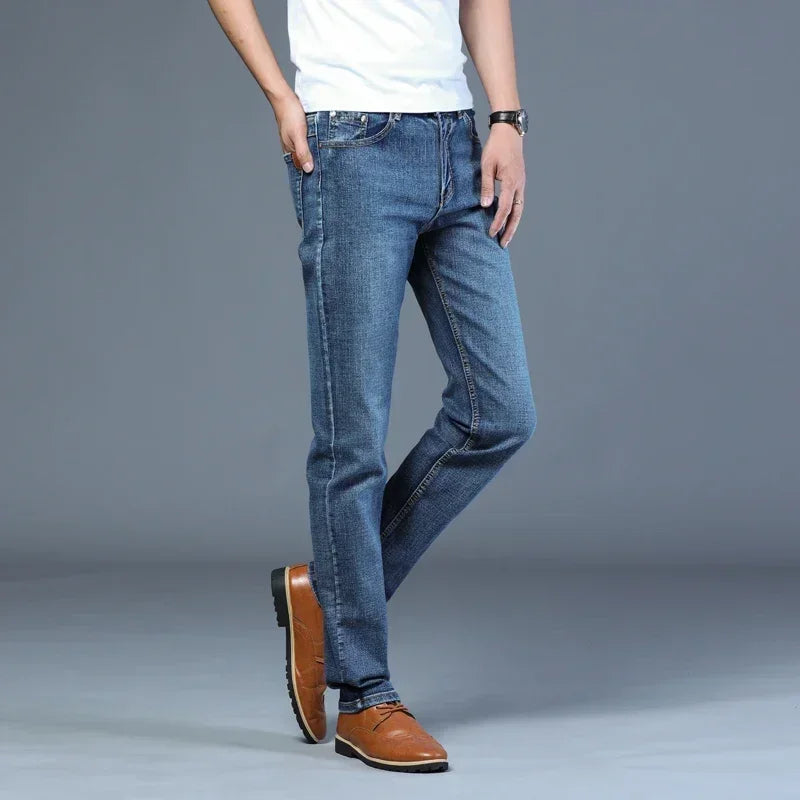 Mens High Quality Jeans Fashion Straight Denim Pants Men Classic Casual Jeans Male Plus Size Denim Trousers Ripped Jeans 28-40 - You Offer