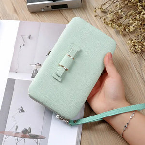 Fashion Women Clutch Wallet Long Card Holder Case Purse Cellphone Case Handbag With Wristlet - You Offer