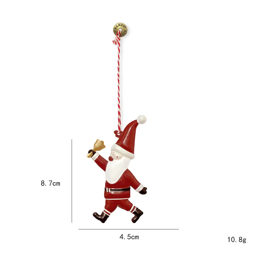 Nordic Christmas Hanging Decoration Cartoon Soldiers Angel DIY Drop Ornaments Double-sides Iron Art Xmas Tree Ornament