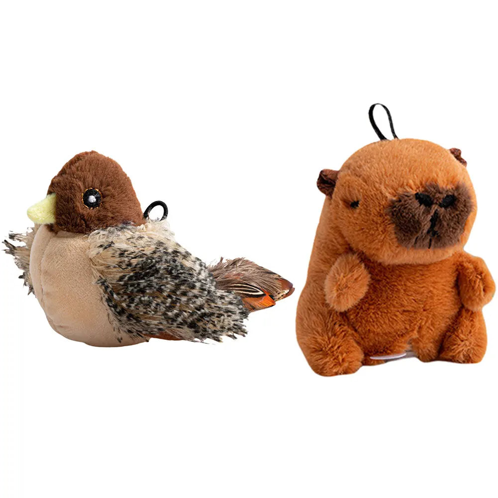 Flying Bird Cat Toy Interactive Cat Toys Kitten Chirping Bird Toy Plush Cats Pets Teasing Toys Chirping Flapping Bird(no Flying)