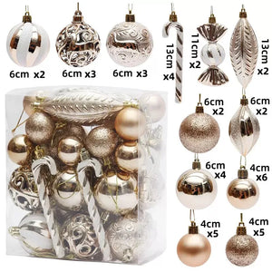 29/40/50pcs Silver Red Special-shaped Christmas Ball Ornaments Christmas Tree Party Decoration Christmas Spheres Pendant New