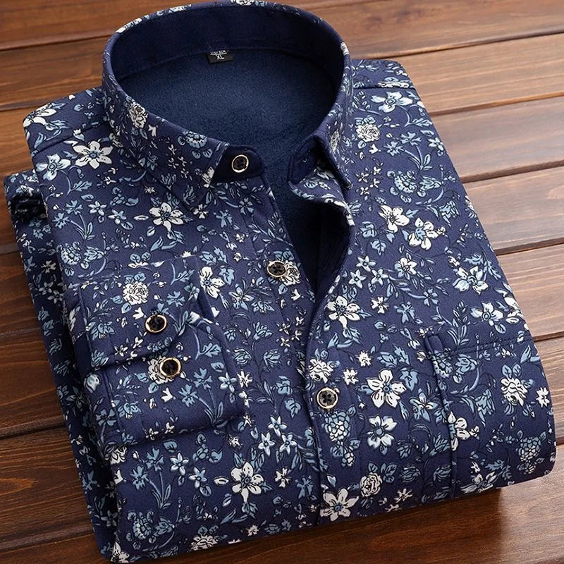 Autumn and Winter New Fashionable Plush Thick Warm Checkered Shirt for Men's Casual Loose Sports Large Size High Quality Shirt