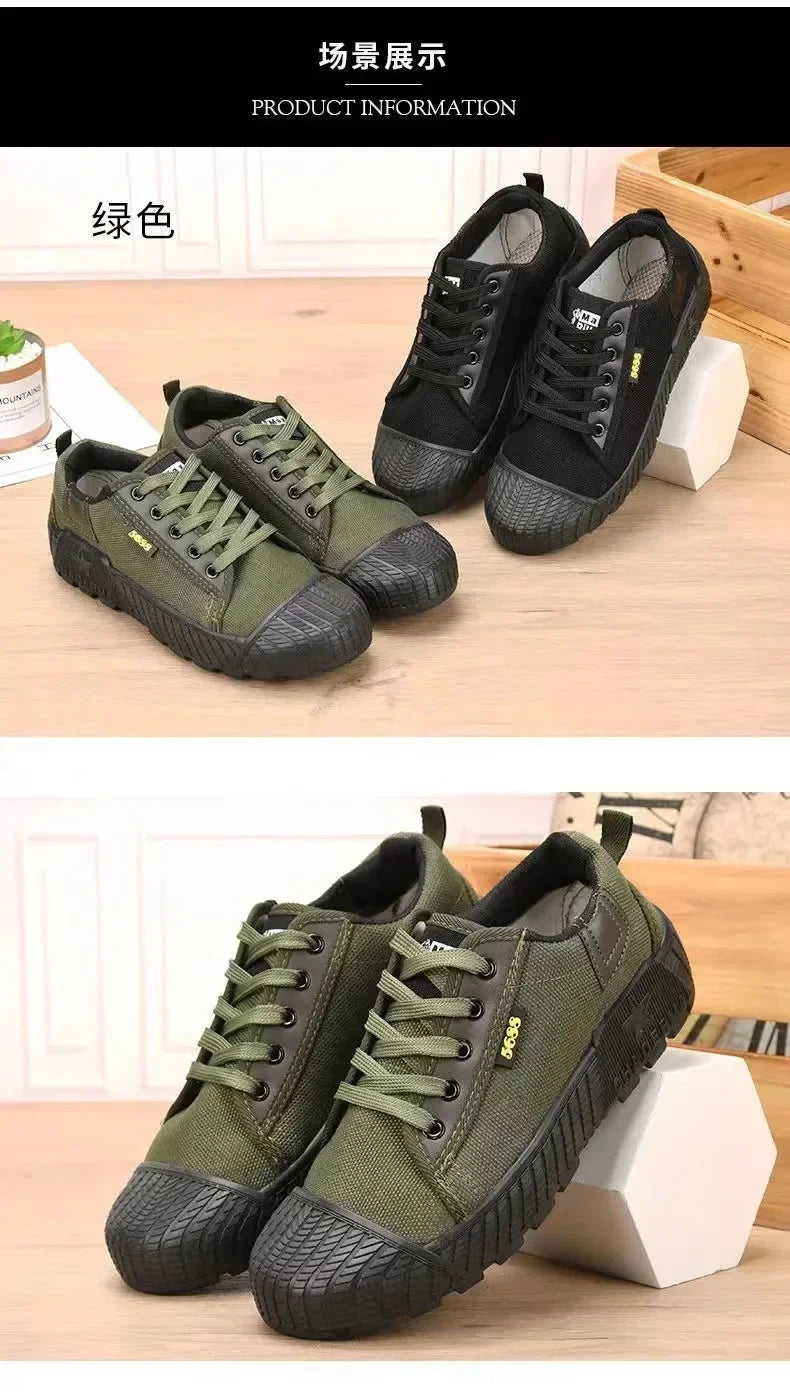 Mens Canvas Shoes Outdoor Breathable Work Shoes Non Slip Casual Sneakers for Male Soft Sole Walking Flats Zapatos Casuales