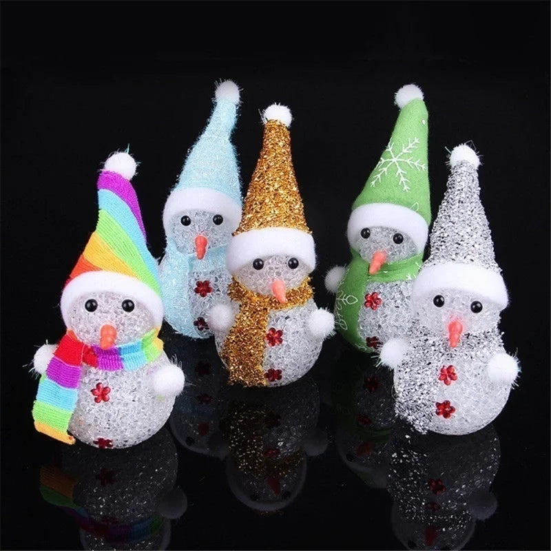 New Hot Sale Xmas Gift LED Snowman Santa Claus Ornament Christmas Tree Light Hanging Home Decor Gift