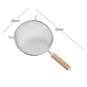 1/3pcs Kitchen baking steel flour sieve kitchen soy milk juice filter sieve filter oil spoon hand-held binaural mesh colander