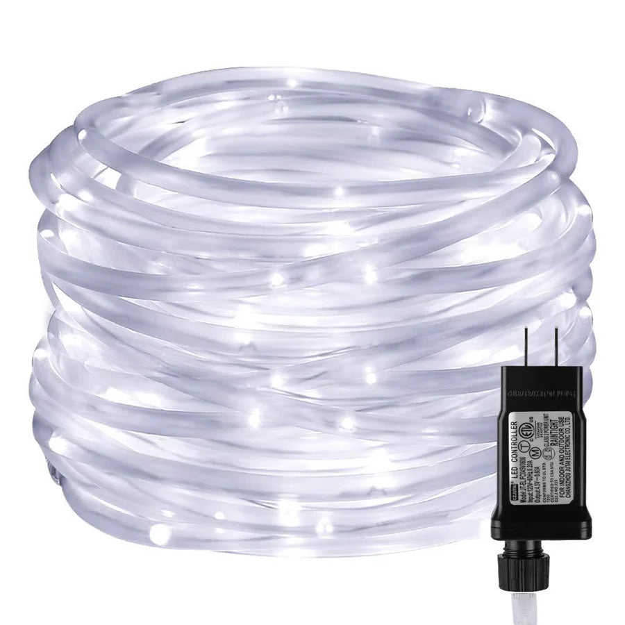 10M 20M 30M LED Tube Rope String Light Outdoor Waterproof 8 Modes Christmas Garland Fairy Lights for Garden Yard Path Tree Decor