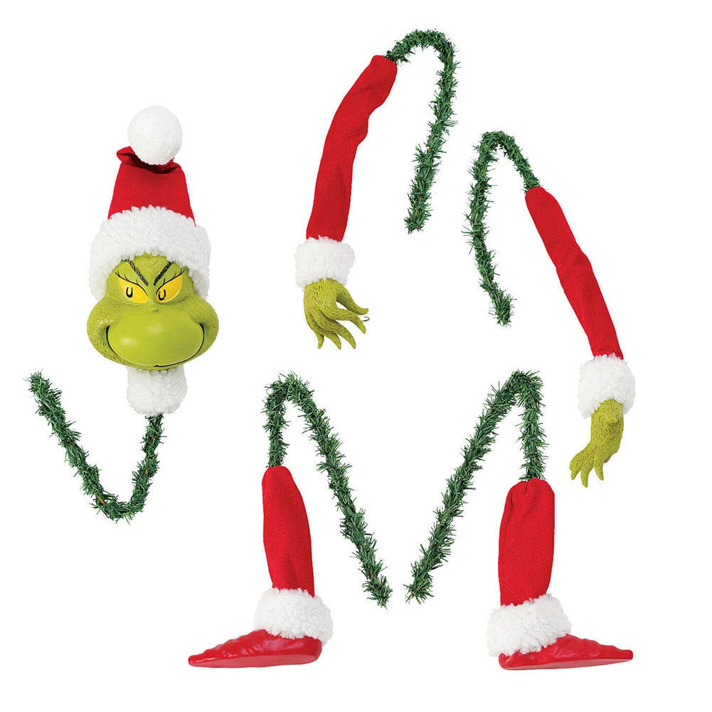 5Pcs Arm Leg Head Ornaments Holder Head/Arms and Legs Grinch Tree Topper Decor Xmas Elf Body Tree Decoration for Xmas Party