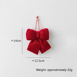 Velvet 3D Christmas Bow Christmas Tree Pendant Christmas Decoration Fence Stair Railing Fireplace Decoration