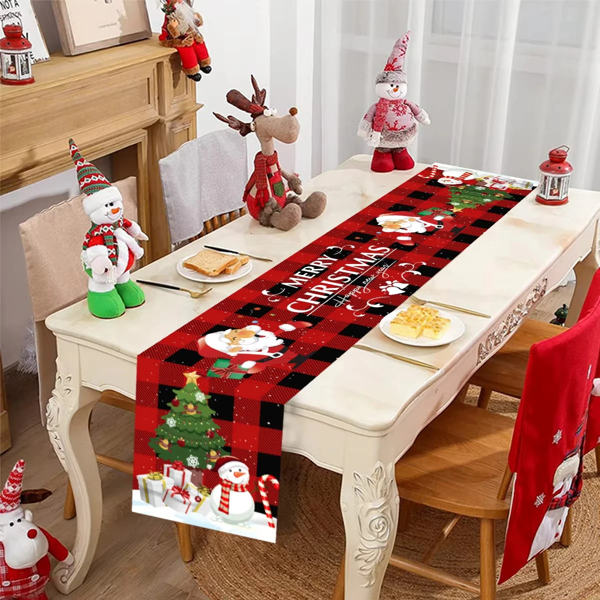 Christmas Decorations For Home Christmas Table Runner 2025 Christmas Table Flag Cover Navidad Noel Gift New Year Tablecloth