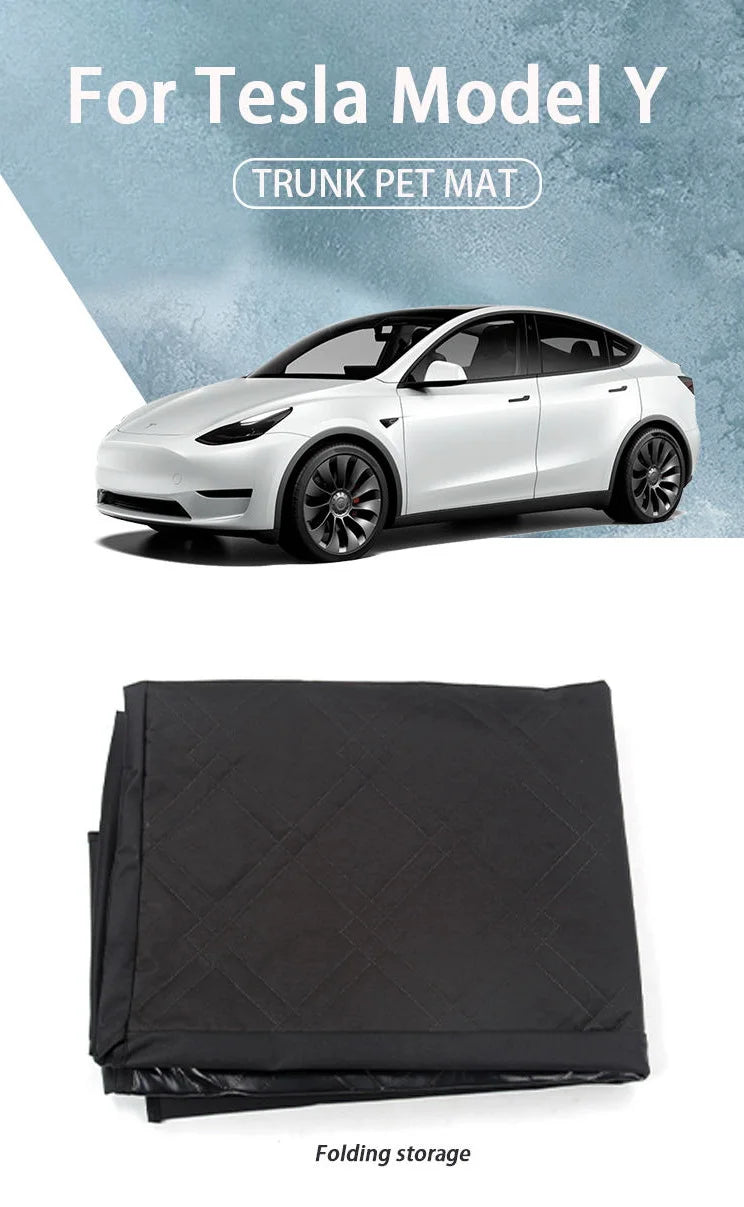 Rear Trunk Pet Mat for Tesla Model Y Juniper 2025 HW4.0 2024 Dog Seat Cover Fabric Oxford Waterproof Pad Bed Interior Protect