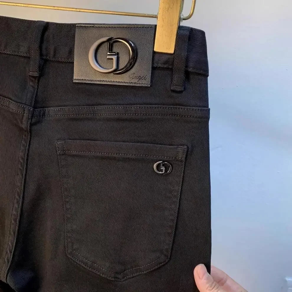 Spring Autumn Men's Elastic Slim Fit Casual Jeans Trendy Loose High End Brand Fashionable Long Trousers Popular Style - You Offer