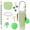 hand-made straw cap case Charm chain pendant lot Accessories Initial Keychain Handle for Stanley cup bottle Tumbler for Women - You Offer
