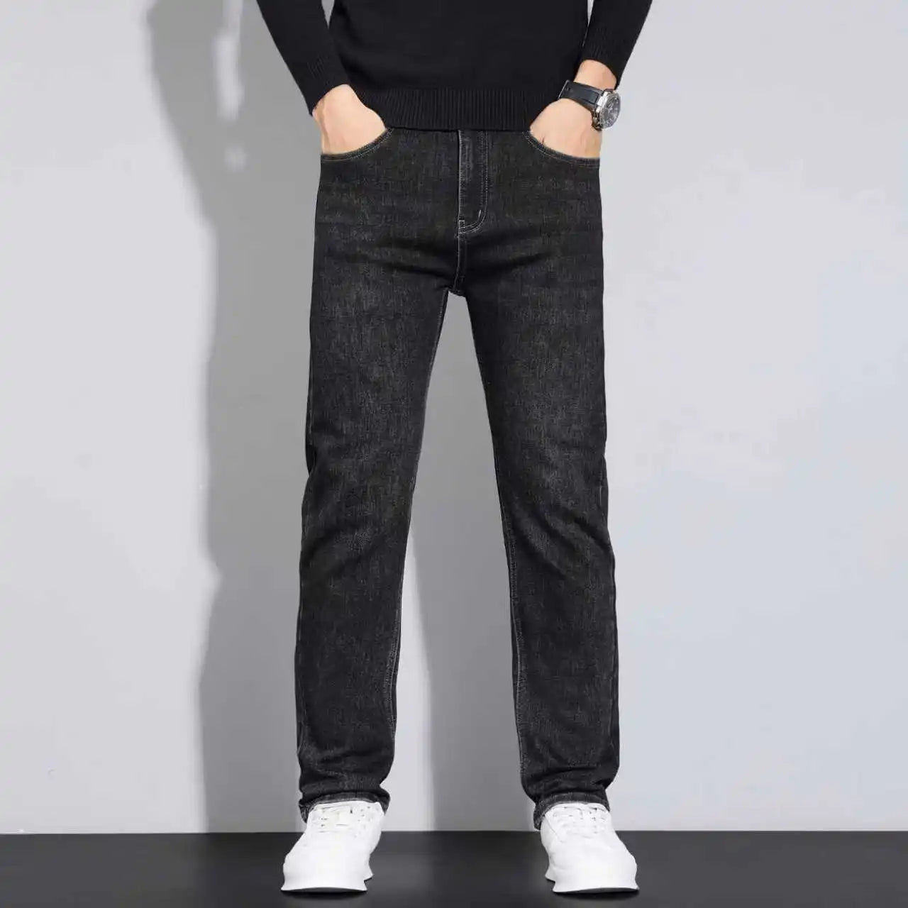 New Men's Lightweight Elastic Slim Fit Pants Are Comfortable, Soft, Fashionable, Straight Leg Casual Denim Pants for Men - You Offer