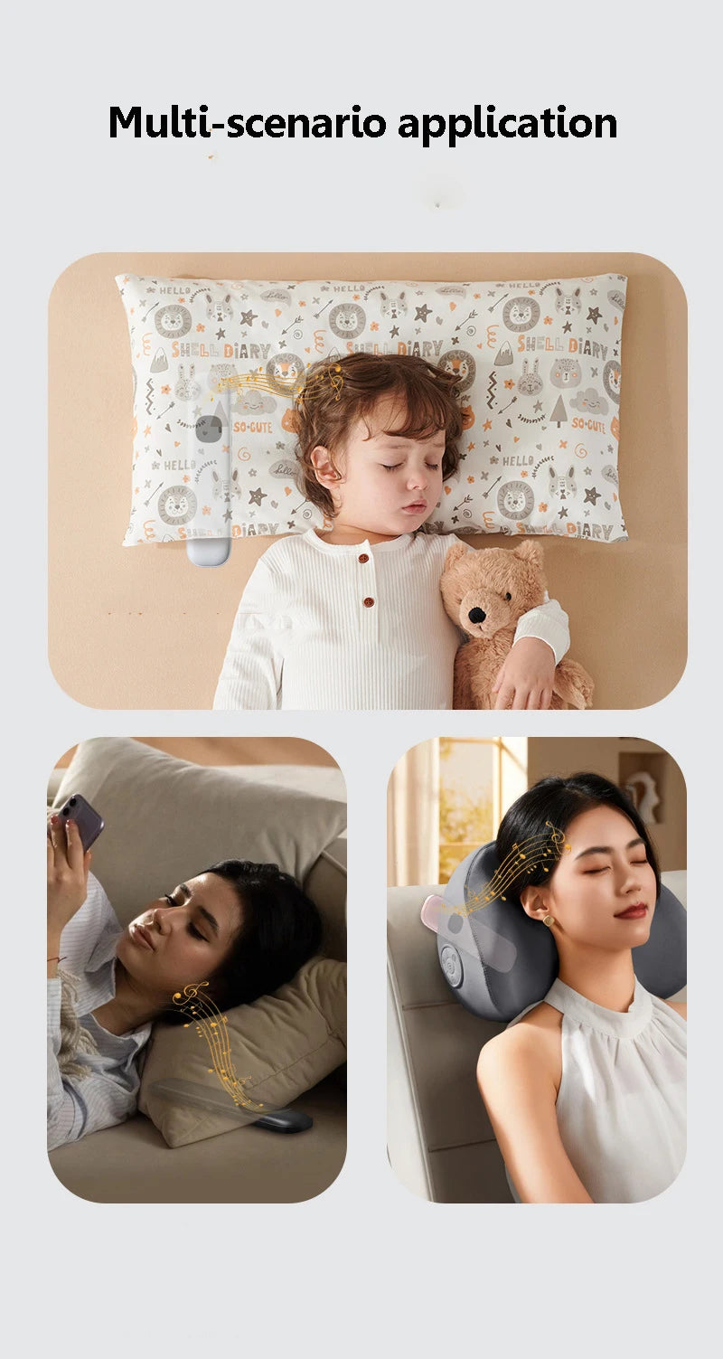 Under Pillow Bone Conduction Bluetooth Speaker White Noise Sleep Aid Soundbar LED Display TF MP3 Music Player Timed Shutdown