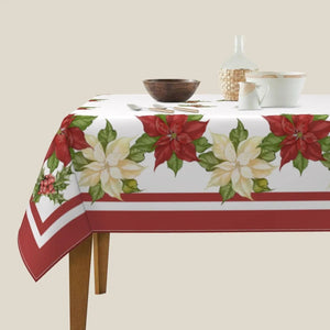 Christmas Poinsettia Red Rectangle Tablecloths Winter Xmas Wedding Party Deocr Dining Room Table Decor Navidad Decorations 2025