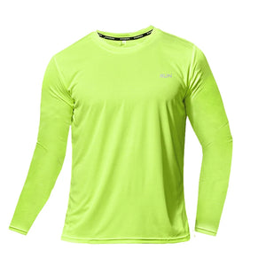 Summer Ice Silk Long Sleeve T-Shirt Men 2025-26 New Quick Dry Breathable Air Conditioning Outdoor Sun Protection Running Outer Wear