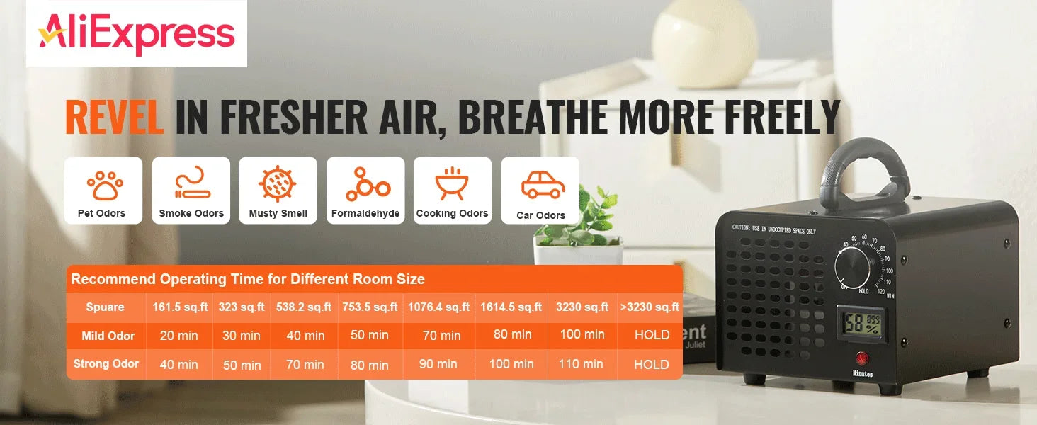 12g Ozone Machine Ozone Generator Air Purifier Remove FormaldehydeOdor Deodorize Home Kitchen Office Car Ozon Cleaner Ozonizador