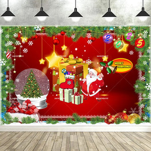 Dewprint Christmas Backdrop Background Banner Fireplace Theme Winter Xmas Tree Indoor Decor Family Holiday Party Portrait Photo