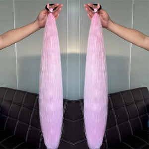 Synthetic Straight Ponytail with Hair Tie Hot Anime Kpop Hunter Cosplay Costumes Wig Ponytail Hood for Women Men