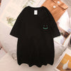 Smiling Face t-shirt For Men Summer White Trendy Brand Loose Printed Pure Cotton Short Sleeved Couple Outfit With Half Sleeves