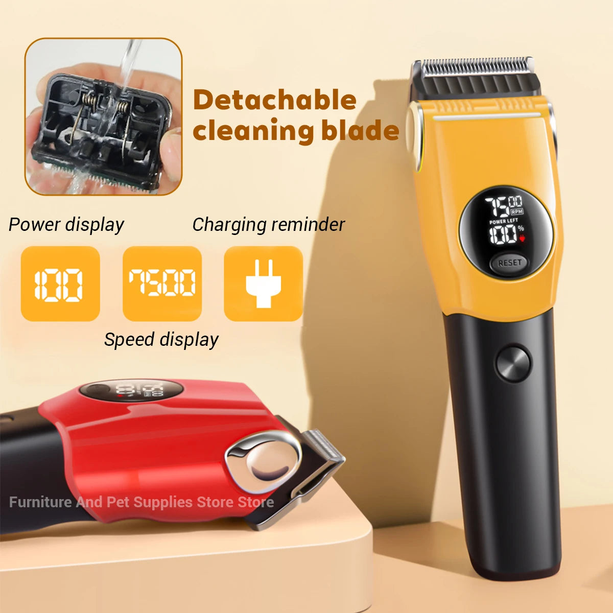 Electric Dogs Grooming Clipper Professional Hair Cutter for Pets Hair Trimmer Cordless Low Noise Shaver Cutter Machine Scissors