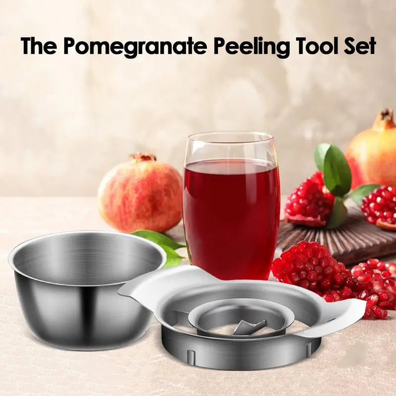 Pomegranate Peeling Tool Set Stainless Steel With Bowl - You Offer