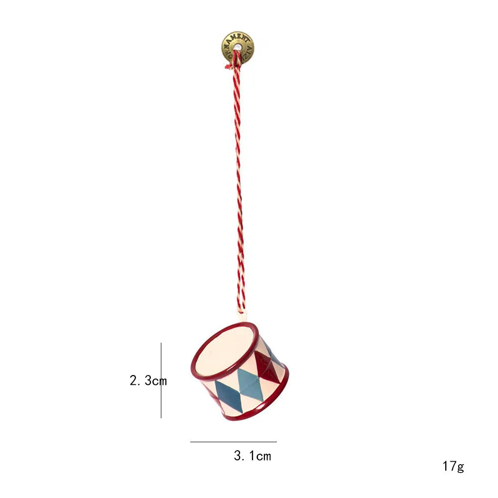 Nordic Christmas Hanging Decoration Cartoon Soldiers Angel DIY Drop Ornaments Double-sides Iron Art Xmas Tree Ornament