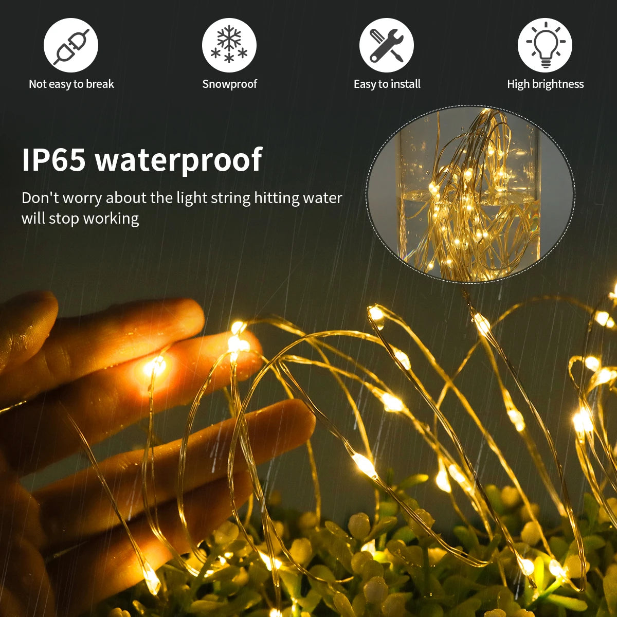 Outdoor LED String Lights Garland 100M Waterproof Fairy Light Festoon 220V Copper Wire Chain Lamp Christmas Wedding Party Decor