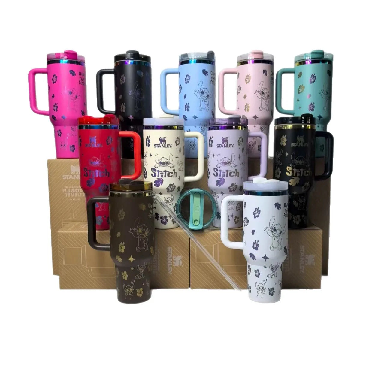 Stitch 40OZ stainless steel insulated cup 304 stainless steel insulated vacuum insulated car cup outdoor sports large capacity - You Offer