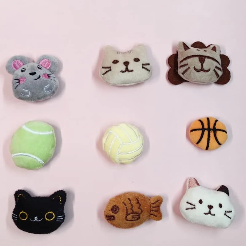 Cute Cat Toy Set With Catnip Pet Mint Plush Toy With Scent Kitten Mini Catnip Chew Toy Teeth Grinding juguete para gatos Pet Toy