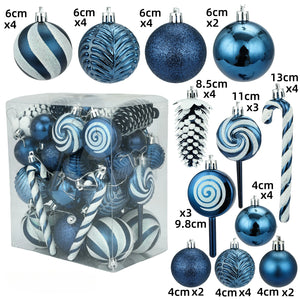 29/40/50pcs Silver Red Special-shaped Christmas Ball Ornaments Christmas Tree Party Decoration Christmas Spheres Pendant New