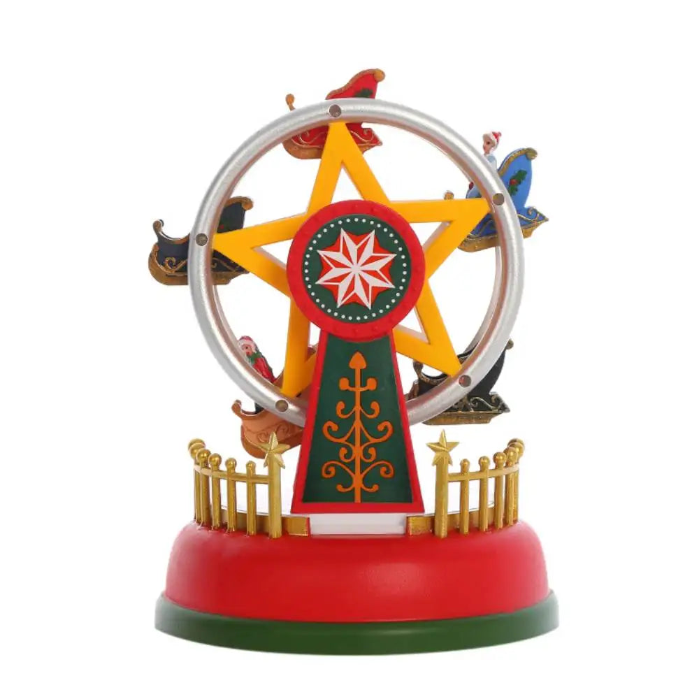 Christmas Luminous Music Carousel Ferris Wheel Christmas Eve Gift Ornament Glowing Carouse Xmas Party Night Light Decoration