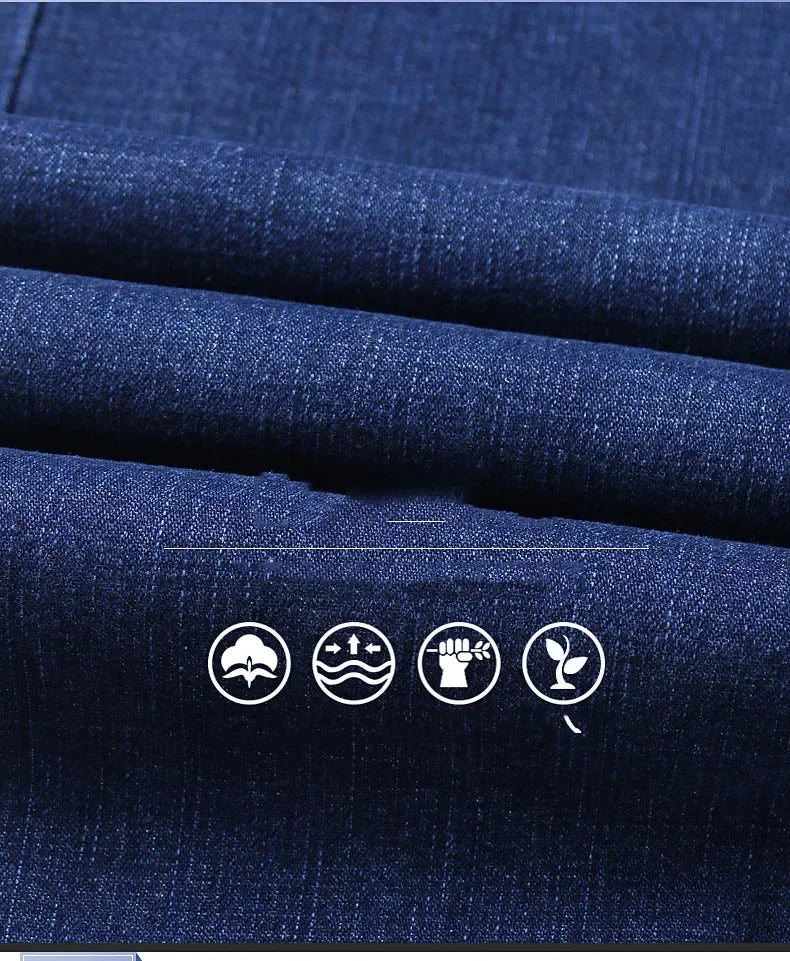 2025 New Spring Fashion Men's Jeans Business Casual Stretch Straight Denim Trousers Classic All Match Male Brand trousers Clothi - You Offer