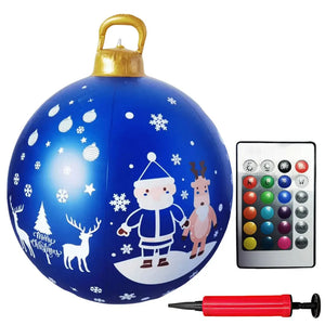 1PC Christmas Tree Decorations Balls Giant Inflatable Christmas Balls Outdoor Christmas Decorations PVC 60CM Snowman Balls