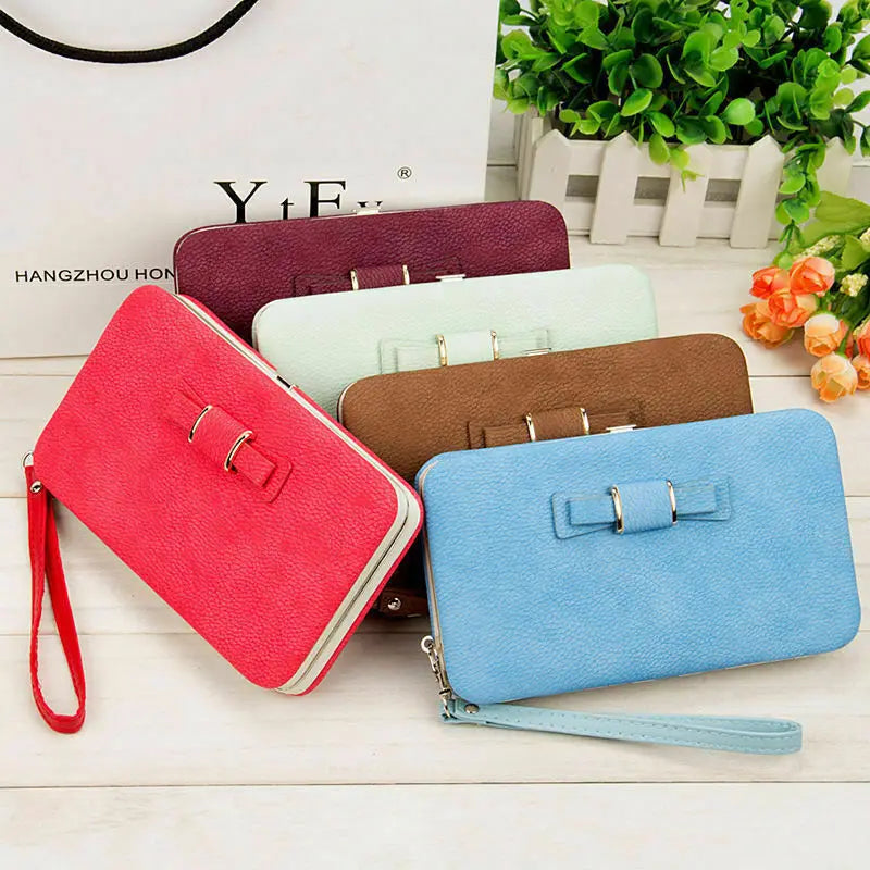 Fashion Women Clutch Wallet Long Card Holder Case Purse Cellphone Case Handbag With Wristlet - You Offer