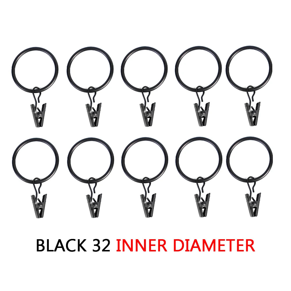 10-50pcs Metal Curtain Rod Clip Drapery Rings Hooks Retro Bathroom Decorative Hat Towel Hats Hanging Clamps Shower Curtain Clips