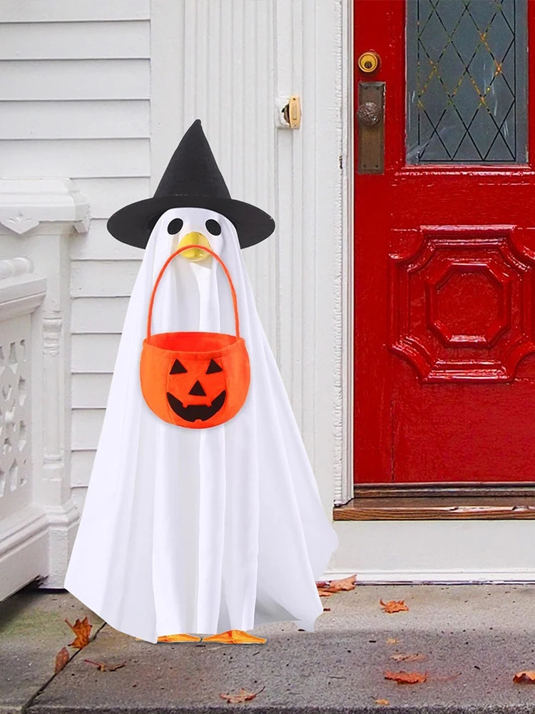 Halloween Ghost Porch Goose Outfit Vibrant 23 Inch Lawn Porch Outfit Halloween Goose Shirt Decor for Halloween Garden Party