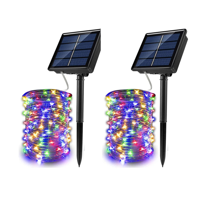 1/2 PCS Outdoor Waterproof Solar Light String 50/100/200/300 LED Waterproof 8 Modes Copper Wire Solar Fairy Light
