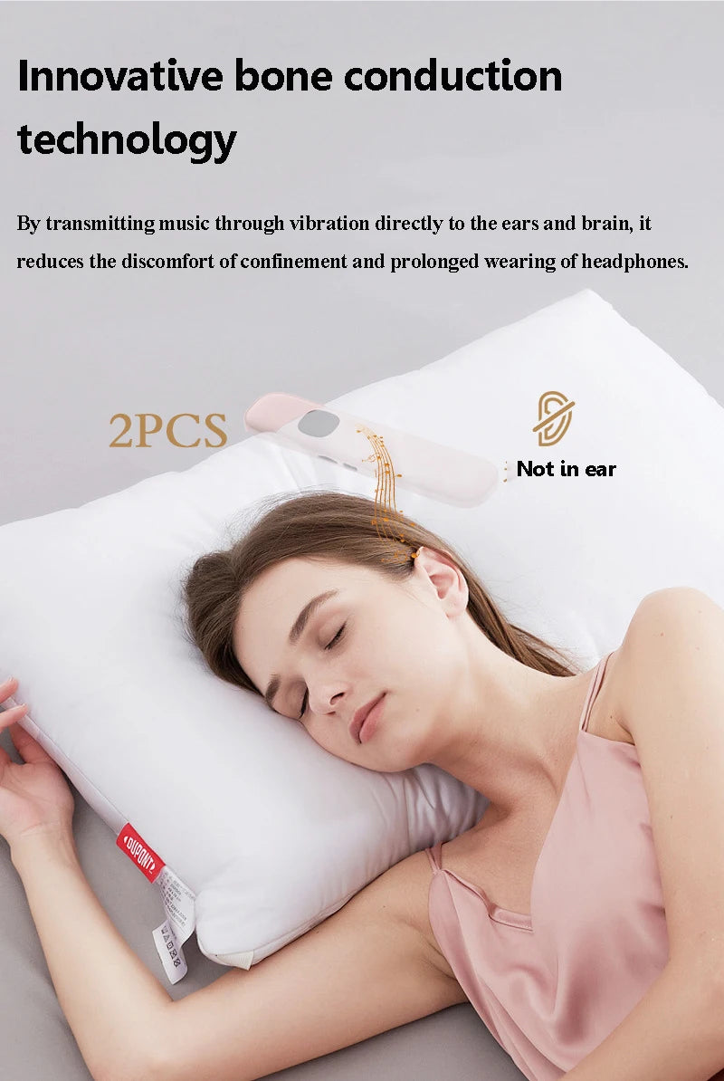 Under Pillow Bone Conduction Bluetooth Speaker White Noise Sleep Aid Soundbar LED Display TF MP3 Music Player Timed Shutdown