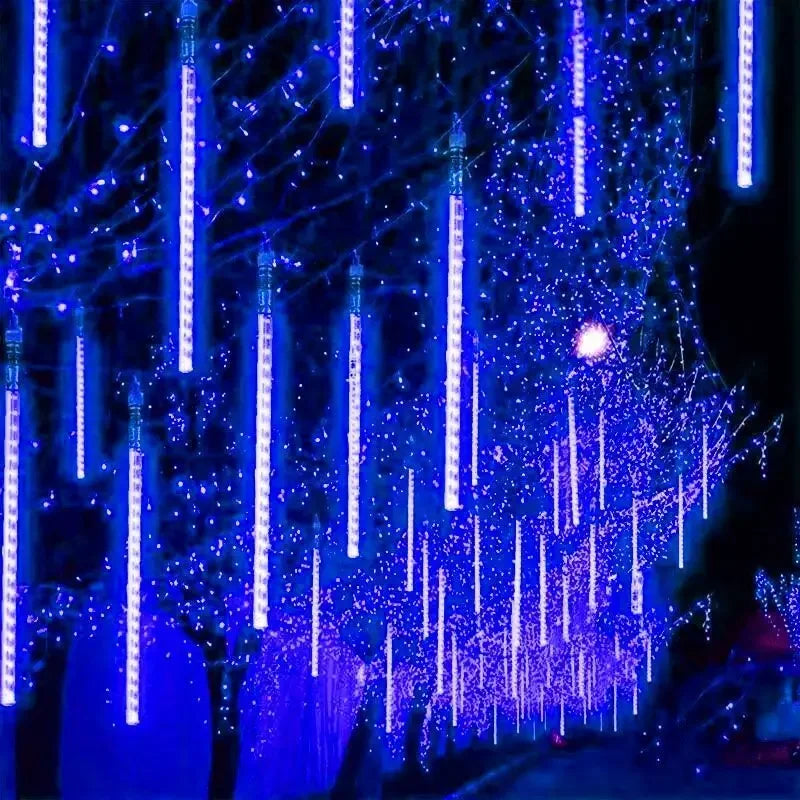 Outdoor LED Meteor Shower Lights Falling Rain Drop Fairy String Light Waterproof for Christmas Party Garden Holiday Decorations